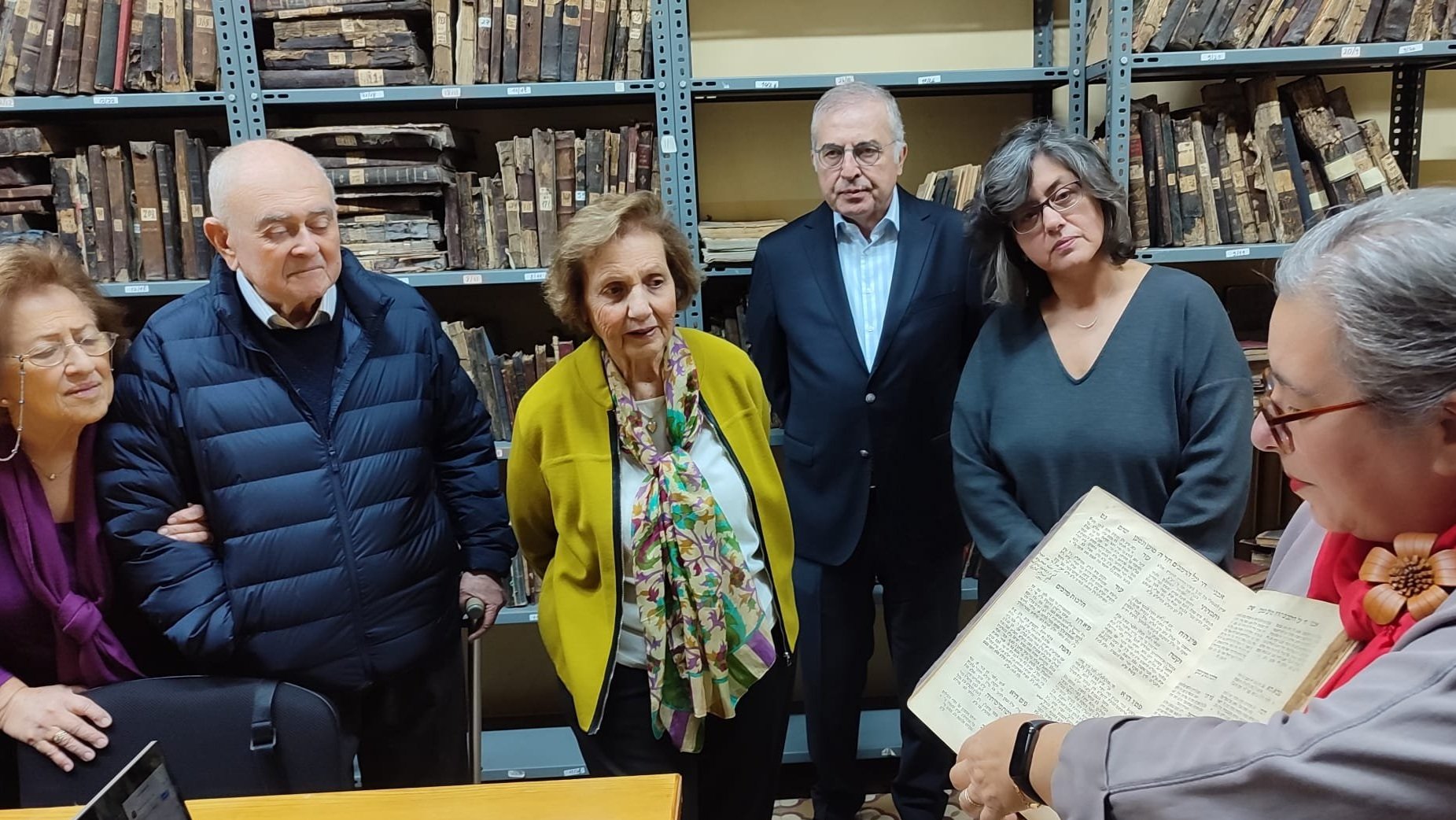 Opening celebration inside the renewed Rabbinic Library of İzmir.